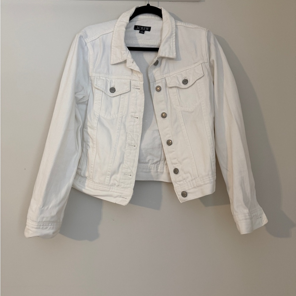 J. Crew White Denim Trucker Jacket